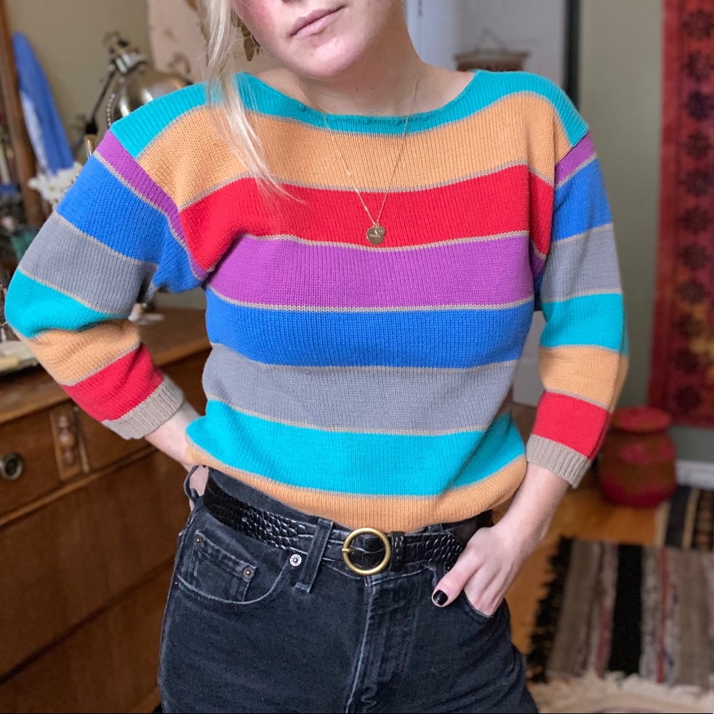 Multi colour top.